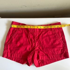 Red J. Crew Shorts Size 2. Waist 15in across